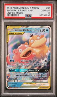 Singles Graded - 2019 POKEMON SUN & MOON UNIFIED MINDS 35 SLOWPOKE & PSYDUCK GX!