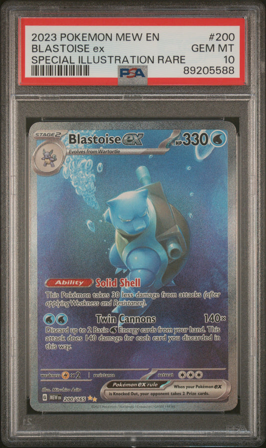 Singles Graded - 2023 POKEMON MEW EN-151 BLASTOISE SIR PSA 10!