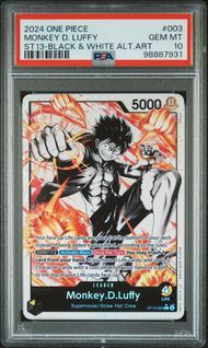 Singles Graded - 2024 ONE PIECE ULTRA DECK-THE THREE BROTHERS 003 MONKEY D. LUFFY BLACK & WHITE ALTERNATE ART