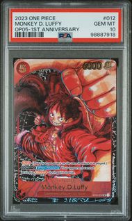 Singles Graded - 2023 ONE PIECE AWAKENING OF THE NEW ERA 012 MONKEY D. LUFFY 1ST ANNIVERSARY