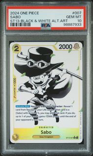 Singles Graded - 2024 ONE PIECE ULTRA DECK-THE THREE BROTHERS 007 SABO BLACK & WHITE ALTERNATE ART